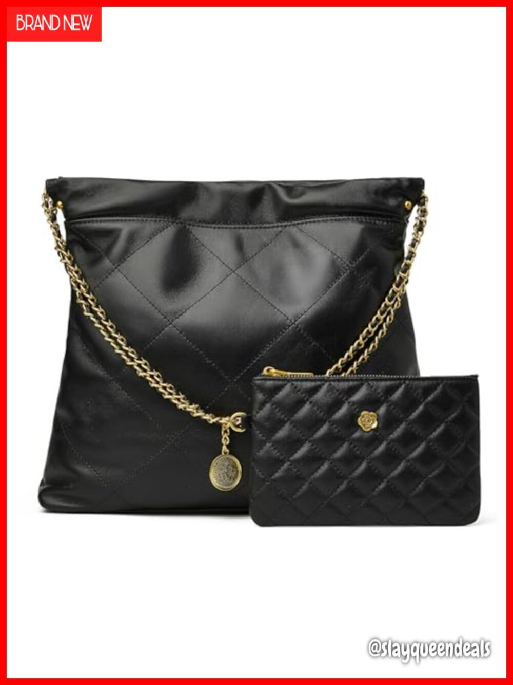 Genuine Leather Quilted Tote Hobo Purse Designer Lambskin Shoulder Bag